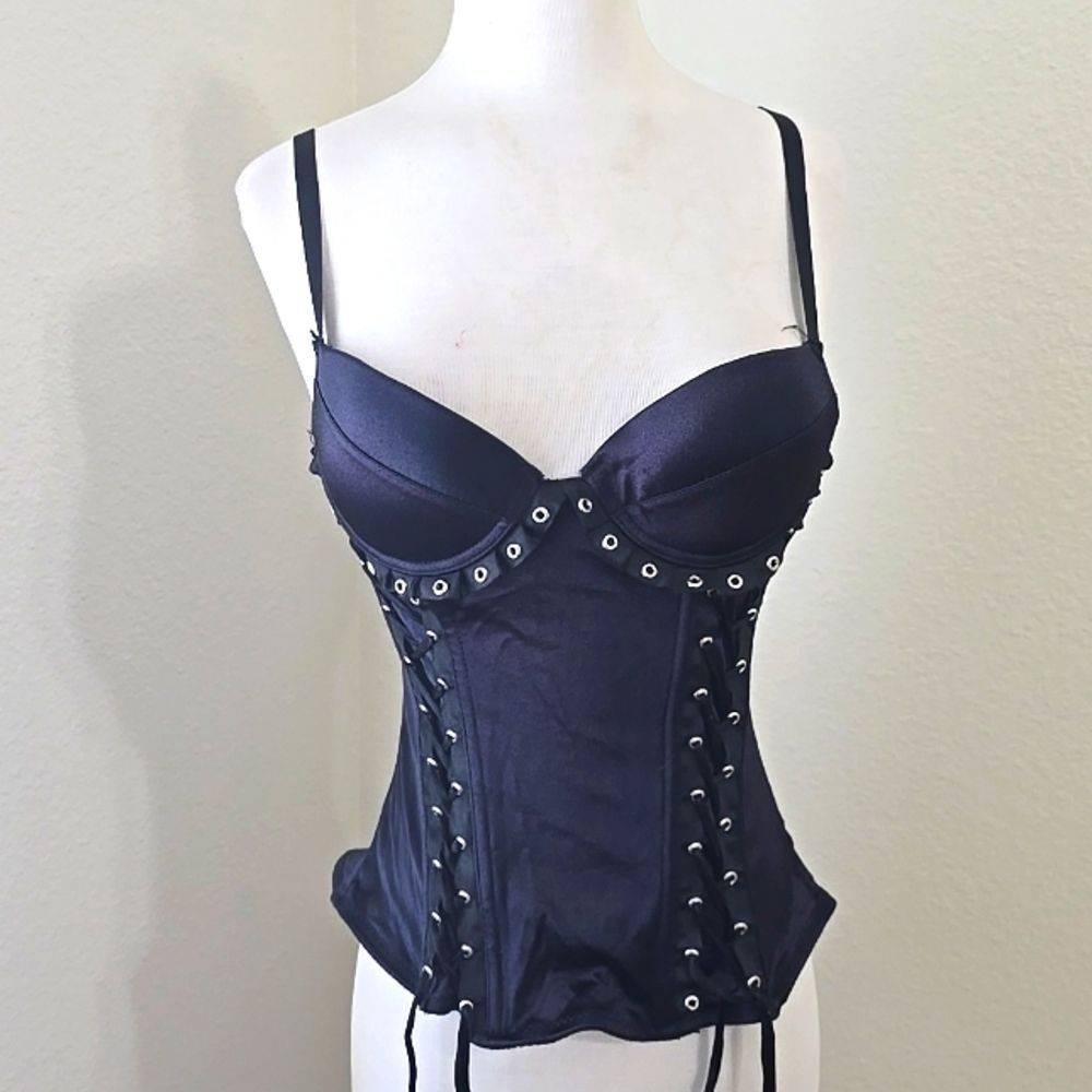 Y2K Morbid Threads Pink Ribbon Gothic Corset 32A